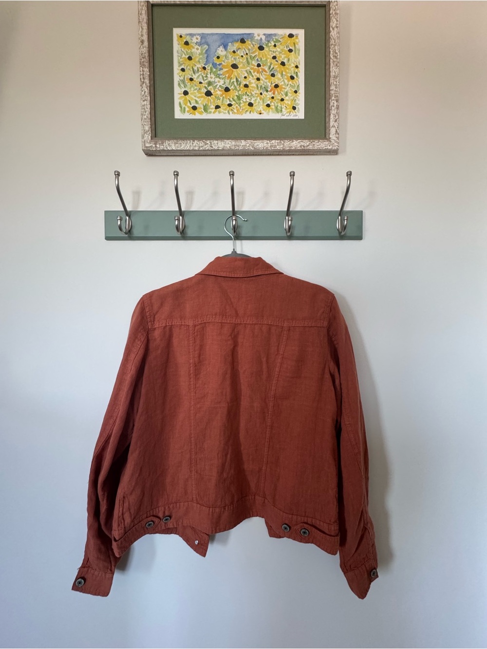 Jones New York Rust Orange Linen Jacket - Picture 3 of 3